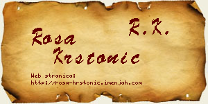 Rosa Krstonić vizit kartica